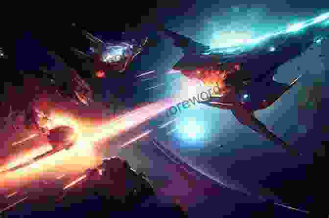 A Fierce Space Battle Rages Amidst A Field Of Stars, Laser Beams Crisscrossing The Darkness And Illuminating The Clashing Spaceships. The Sky Is Crying: Galactic Blues 3 (a Space Opera Adventure Series)