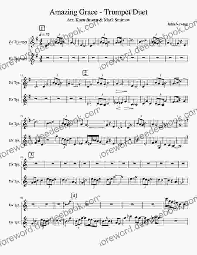 Amazing Grace Sheet Music For Trumpet Duet 10 Easy Romantic Pieces (Trumpet Duet): For Beginners