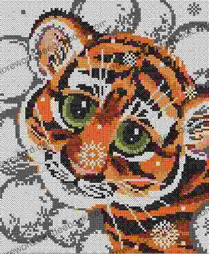 Cross Stitch Design Of A Little Tiger With A Grin And The Text 'Not Your Average Cat' Underneath Sassy Stitches: 10 Cross Stitch Designs With A Little Attitude (Tiger Road Crafts)