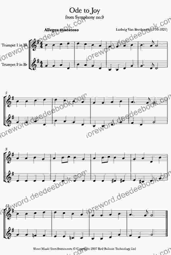 Ode To Joy Sheet Music For Trumpet Duet 10 Easy Romantic Pieces (Trumpet Duet): For Beginners