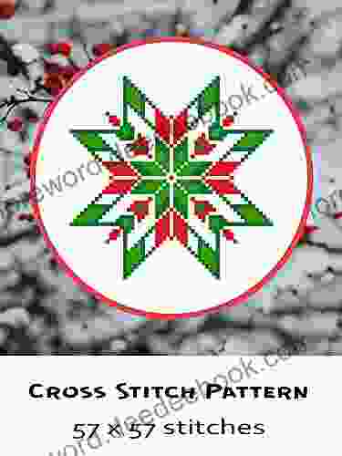 Cross Stitch Pattern Green Star Ornament
